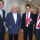 Roberto Miranda, Viloria, Alejandro Miguélez y Víctor Robla, en la sede de la Cámara en Ponferrada.