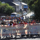 Los mineros asturianos en la marcha de ayer.