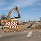 La fotografía muestra las obras que se están ejecutando en la entrada norte de Santa María del Páram