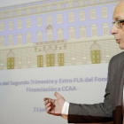 Cristobal Montoro, en la rueda de prensa para informar sobre el FLA.