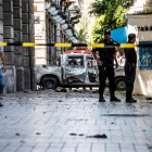 Cordón policial en uno de los lugares donde se registró un atentado suicida en Túnez. STR