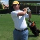 Jorge García durante un entrenamiento en el León Club de Golf