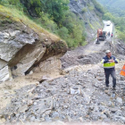 Imagen del derrumbe de la carretera de Peñalba este verano