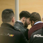 Los miembros de La Manada, en el juicio por el caso de Pozoblanco. RAFA ALCAIDE