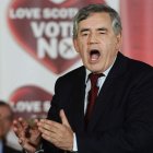 El ex primer ministro Gordon Brown durante el discurso que pronunció el miércoles.