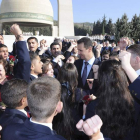 El líder sirio Bashar Assad, en el centro, a su llegada al monumento al Soldado Desconocido.