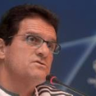 Capello, en su comparecencia de ayer ante los medios en Bucarest