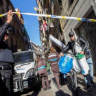 La Guardia Urbana de Barcelona actua en un desaolojo.