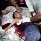 Ibrahim Al Grenawi, de 8 años, murió tras ser alcanzado en el estómago