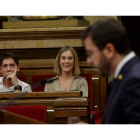 Pere Aragonès, ayer, en el ‘parlament’ catalán. QUIQUE GARCÍA