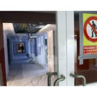 Estado en el que se encontraba ayer una de las zonas en obras del Hospital de León.