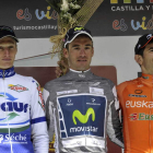 Moreno (c) en el podio final junto a Lavarlet (i) y Urtasun (d).