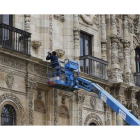 Imagen de San Marcos cuando fue analizado el estado de conservación de la fachada. JESÚS F. SALVADORES