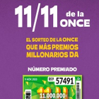 Cartel del Sorteo Extraordinario del 11/11 de la Once. DL