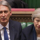 Hammond y May, en la presentación del presupuesto en el Parlamento.