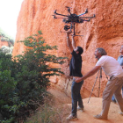 Una de las abundantes grabaciones audiovisuales que a lo largo de los últimos años han tenido lugar en las Médulas.