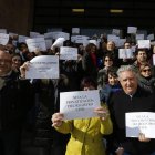 Un momento de la concentración de los trabajadores.