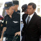 Carlos Enrique Moreno y Óscar Tello, a su llegada a la Audiencia Provincial.