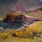 Uno de los paisajes que acompañan a los desnudos de esta exposición. CUEVAS