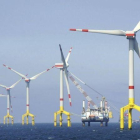 Parque de energia eólica BARD Offshore 1, situado a 100 kilometros de la costa de Borkum,  en Alemania.