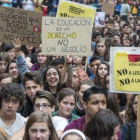 Manifestación de estudiantes en Barcelona el pasado 26 de octubre contra la LOMCE y las reválidas.