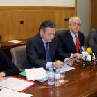 Silvia Franco, Prada, García Prada y Suárez-Quiñones ayer en los Juzgados de León.