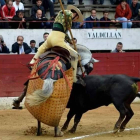 Tercio de varas del novillo de Valdellán, que fue hasta cuatro veces al caballo.