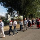 El traslado de la patrona hasta la ermita de Celada fue uno de los actos de ayer. PLANILLO