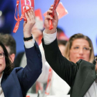 El líder de los sociademócratas alemanes, Martin Schulz, y la ministra de Empleo y Asuntos Sociales, Andrea Nahles, durante el congreso del SPD en Bonn.