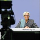 Christine Lagarde ayer, en la sede del BCE en Frankfurt. NIELS THIES