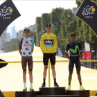 El podio del Tour 2016 con Froome, Bardet y Quintana.
