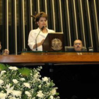 La nueva presidenta después de jurar su cargo.