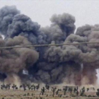 Bombardeo ruso en una localidad de la provincia de Idlib, en Siria.