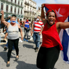 Un grupo de manifestantes en La Habana contra las políticas del Gobierno. ERNESTO MASTRASCUSA