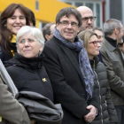 Encuentro de los diputados de Junts per Catalunya con Carles Puigdemont, este viernes en Bruselas.
