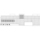 Alzado del edificio proyectado por el arquitecto Melquiades Ranilla para proteger y a la vez musealizar la basílica paleocristiana.