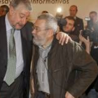 Los secretarios generales de CC.OO., José María Fidalgo y de UGT, Cándido Méndez