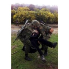 Simulacro de evacuación de los militares destacados en Kosovo