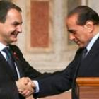 Zapatero y Berlusconi, durante su reunión en el palacio de Villa Madama