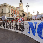 Manifestación celebrada en la Puerta del Sol por la plataforma ‘Eurovegas no’, en Madrid, contra la construcción del proyecto de juego Eurovegas en la Comunidad de Madrid.