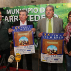 García, Valcarce, Macías y Alba en la presentación de la feria, ayer en Carracedelo.