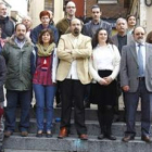 La candidatura de IU al Ayuntamiento de León ayer, en la plaza de Don Gutierre.