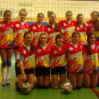 Formación del equipo del Universidad de León infantil.
