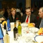 Fátima López Placer, mario Amilivia y Ángel Escuredo, el viernes en la cena del PP