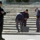 Los policías controlan todos los accesos a la Casa de Campo, donde se celebra el juicio