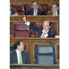 El ministro de Justicia, Miguel Ángel Michavila _abajo_, en el Congreso