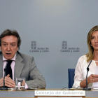 Juárez y Alicia García durante la rueda de prensa posterior al Consejo, ayer en Valladolid.