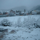 Cistierna vio pasar ayer la tarde con una buena nevada.