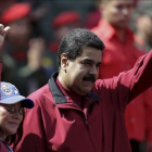 Nicolás Maduro con su esposa en Caracas.