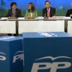 El presidente del PP, Mariano Rajoy, junto a sus compañeros, en las Jornadas Presupuestarias.